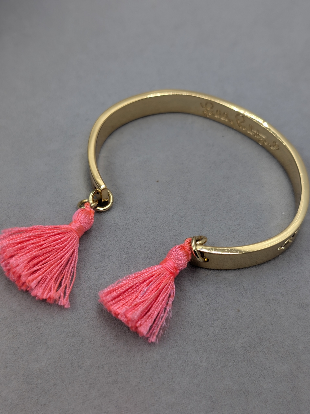 Lilly Pulitzer It’s Always Summer Somewhere Gold Tassel Cuff Bracelet 1244